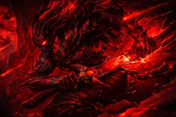 Crimson Fire of Nightbringer Yasuo — Yasuo custom skin